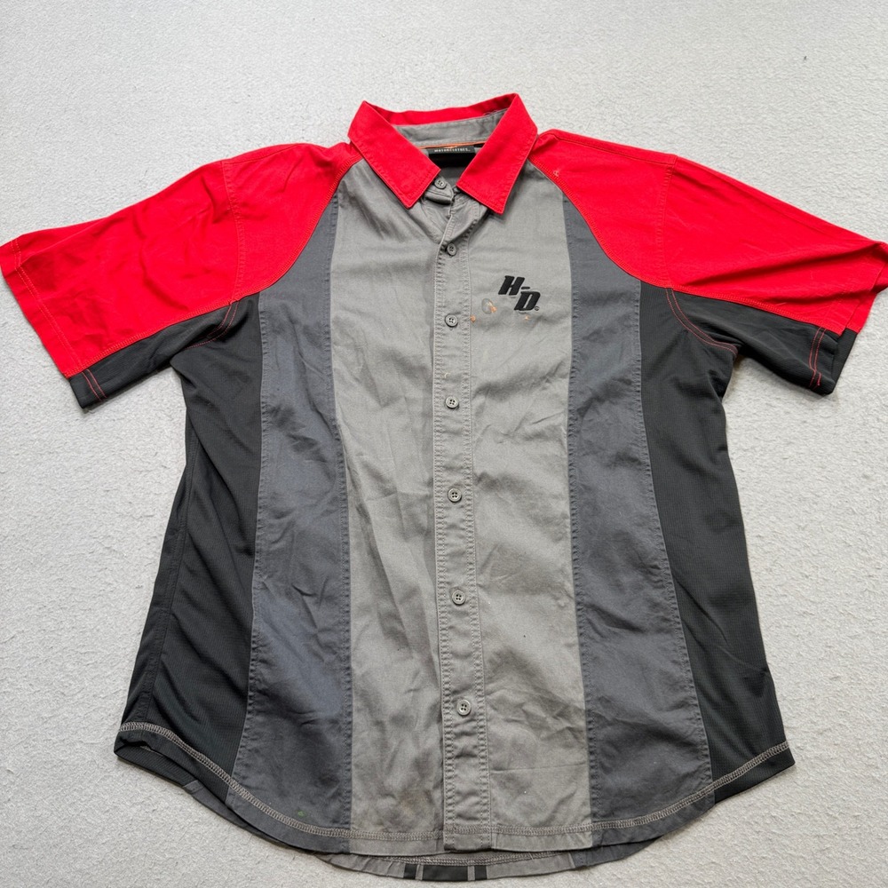 Harley-Davidson Shirt Men's XL Colorblock Button Down‎ Racing Motorcycle Biker